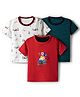 Kidi Wav Pack Of 3 Half Sleeves Striped & Lion In Car Printed Tees - Multi Colour