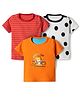 Kidi Wav Pack of 3 Half Sleeves Striped & Polka Dots Printed Tees - Multi Colour