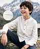 Kookie Kids Cotton Woven Full Sleeves Solid Color Shirt - Off White