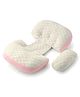 Frido Maternity Pillow | Dual Pregnancy Wedge Pillows for Back & Belly Support | Adjustable Butterfly Design | Travel-Friendly Pregnancy Pillow | Hypoallergenic Organic Cotton Cover, Baby Pink