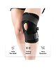 Frido Orthotics Knee Support Wrap with Open Patella, Adjustable Compression Straps, Metal Side Stabilizers, Breathable Mesh, Anti-Slip Slim Fit for Walking, Workout & Daily Use, Medium(Black)