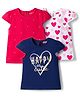 Babyhug Cotton Knit Half Sleeves T-Shirts With Heart & Star Print Pack of 3 - Multicolor