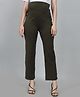 Moms Ever Elastane Woven Solid High Coverage Maternity Pants - Olive