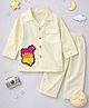 TIPPY TOP Cotton Woven Full Sleeves Good Vibes Only Text Patch Detailed Shirt & Pant Night Suit - Yellow