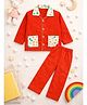 TIPPY TOP Cotton Woven Full Sleeves Polka Dots Printed Shirt & Pajama Nighstuit - Orange