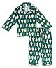 TIPPY TOP Cotton Woven Full Sleeves Trees Printed Shirt & Pajama Nighstuit - Green