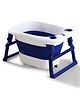 Babyhug 2-in-1 Foldable Baby Bath Tub with Bathing Chair & Soft Cushion - Blue| Anti-Slip Base| Space-Saving Design| Comfortable & Safe for Newborns to Toddlers| 0-3 Years
