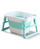 Babyhug 2-in-1 Foldable Baby Bath Tub with Bathing Chair & Soft Cushion - Green| Anti-Slip Base| Space-Saving Design| Comfortable & Safe for Newborns to Toddlers| 0-3 Years