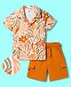 Ollington Sinker Knit Half Sleeves Shirt & Shorts Set With Floral Print - Multicolor