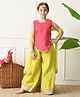 INDI-LOOM COUTURE Woven Three Fourth Sleeves Geometric Dots Printed Kurti Sharara Set With Dupatta - Yellow