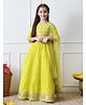 INDI-LOOM COUTURE Woven Three Fourth Sleeves Floral Embroidered Lehenga Choli Set With Dupatta - Lime Green