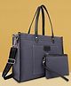 Womanix Canvas Laptop Tote Bag, 14 Inch laptop Tote Bag,Handbag for Travel, Business, Office, Casual Use (Grey Black) 0042 GY BK