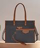 Womanix Canvas Laptop Tote Bag,14 inch Laptop Bag,Grey Tan Shoulder Bag,Casual Briefcase,Handbag for Travel, Office, College and Outing 0042 GY TN