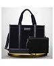 Womanix Canvas Laptop Tote Bag,14 inch Laptop Bag, Black Shoulder Bag, Casual Briefcase, Tote Bag For Women, Travel, Office, College 0047 BK BK