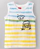 Babyhug 100% Cotton Knit Sleeveless Beach Theme & Vehicles Printed Striped Tank T-Shirt - Multicolour