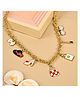 Asthetika Fashion World Multi Charm Chain Necklace - Pink Red Black