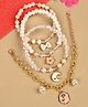 Asthetika Set of 4 Floral Charm Bracelets - Pink White