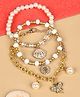 Asthetika Set of 3 Butterfly Charm Bracelets - Gold White