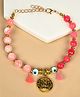 Asthetika Evil Eye Lotus Charm Beaded Bracelet - Pink