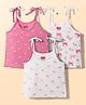 Babyhug 100% Cotton Cambric Woven Shoulder Tie Knot Sleeveless Jhablas With Bow Floral & Heart Print Pack of 3 - Multicolor