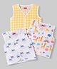 Babyhug 100% Cotton Woven Sleeveless Printed Jhablas Pack of 3 - Multicolor
