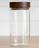 STOR Rustik Borosilicate Glass Storage Jar 1200ml | Heat-resistant glass with Acacia wood lid