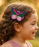 Little Tresses Butterfly Designed Beads & Stones Embellished Hair Clip - Green & Pink