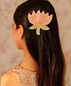 Little Tresses Beads Embellished Lotus Designed Alligator Hair Clip - Rose Gold
