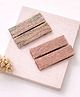 Little Tresses Set Of 2 Textured Alligator Hair Clips - Rose Gold