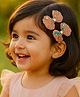 Little Tresses Pearl Embellished Bow Applique Detailed Alligator Hair Clips - Peach
