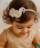 Little Tresses Pearl Embellished Swan Applique Detailed Headband - White