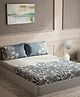 DDecor Elemental Collection 100% Cotton Leaves 144TC King Flat Bedsheet with 2 Pillow Covers - Blue