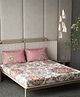DDecor Floral Tales Collection 100% Cotton Ethnic 136TC Super King Flat Bedsheet with 2 Pillow Covers - Multi