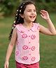 Kookie Kids Woven Sleeveless Top With Floral Print - White