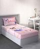 DDecor Little Brats Kids Collection 100% Cotton Graphic 136TC Single Flat Bedsheet with 1 Pillow Cover - Pink