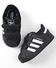 ADIDAS KIDS Leather Velcro Closure Striped Sneaker  - Black