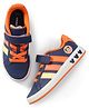 ADIDAS KIDS Velcro Closure Sneakers with Mickey Mouse Print & Stripes - Navy Blue & Orange