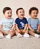 Kookie Kids Cotton Knit T-Shirts Half Sleeves Dinosaur Print Multi Color 6-9 Months Pack of 3