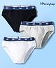 Honeyhap Premium Cotton Elastane Knit Briefs With Bio Finish Pack of 3 - Bright White Black Beauty & White Melange