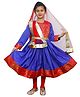 Itsmycostume Kathak Dance Anrakali Costume Set With Dupatta - Blue & Red