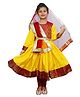 Itsmycostume Kathak Dance Anrakali Costume Set With Dupatta - Yellow & Red