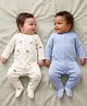 Kookie Kids 100% Cotton Knit Full Sleeves Striped & Animal Printed Sleepsuits Pack Of 2 - Multicolor