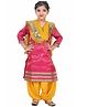 Itsmycostume Brocade Full Sleeves Traditional Punjabi Fancy Dress Costume Set - Yellow
