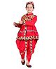 Itsmycostume Cotton Full Sleeves Gujarati Kedia Costume Set With Cap - Red