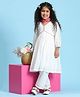 BIBA Cotton Woven Full Sleeves Stone & Gota Lace Embellished Anarkali Kurti Salwar Set With Dupatta - White