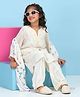 BIBA Woven Full Sleeves Floral Embroidered Kurti & Salwar With Dupatta Set - White