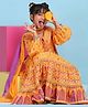 BIBA Cotton Woven Full Sleeves Floral Printed Kurti & Salwar With Dupatta Set - Orange