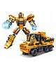 AKN TOYS Engineering Truck Building Blocks Set, 2-in-1 Transforming Robot & Vehicle, 423 Pieces Pack of 1 - Yellow & Black