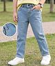 Kookie Kids Denim Woven Full Length Washed Jeans - Light Blue