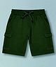 Plum Tree 100% Cotton Knit Solid Cargo Shorts - Green